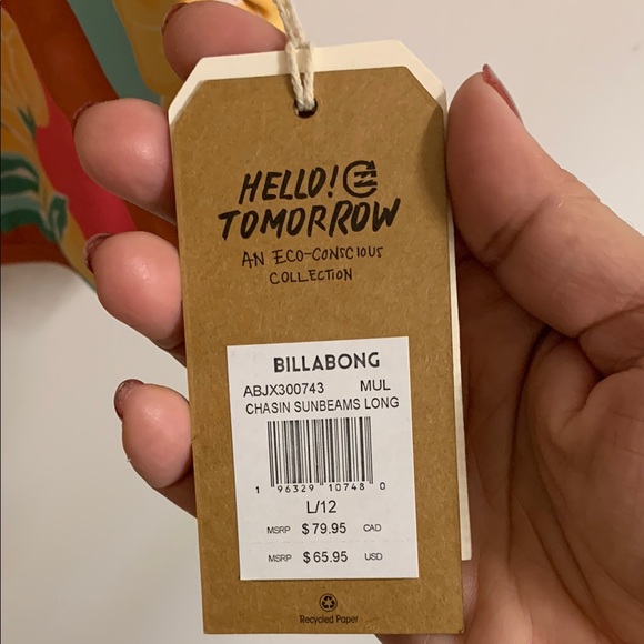 NWT Billabong Yellow and Pink Fitted Crop Tank Top size Large - Picture 4 of 8